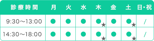 診療時間/休診日